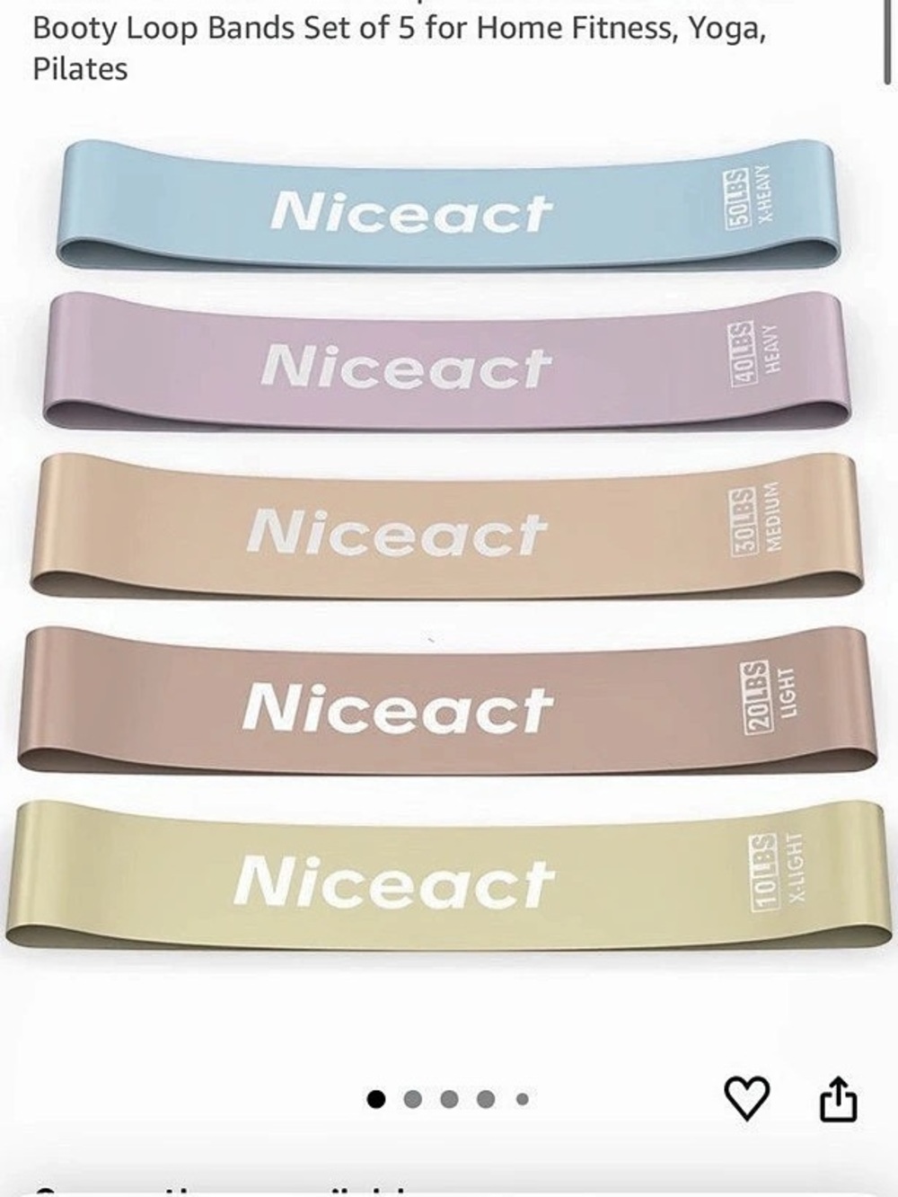 Niceact Resistance Bands Set of 5